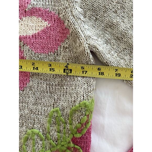 J H Collections Embroidered Sweater Floral Pink Women’s Small Long Sleeve - Picture 13 of 13